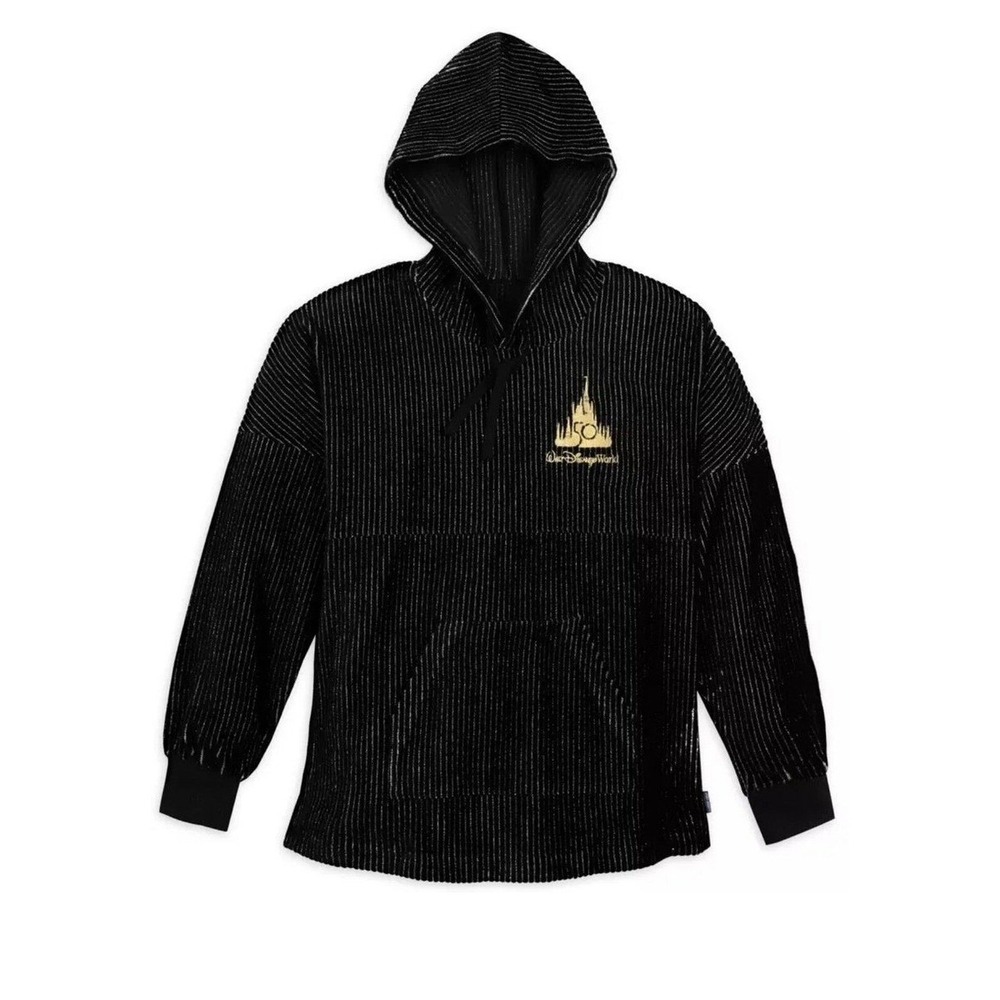 Spirit Jersey Hoodie Adult L Black Gold Disney World 50th Oversized Collector